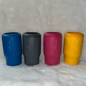 Set Of 4 Reduce Insulated Can Cooler Slim Cans 14 Oz Yellow,Gray, Blue, Pink Lot
